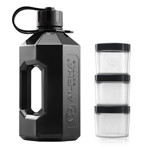 Discount Bundle! Alpha Bottle XXL + Alpha Pod Pack of 3 Black